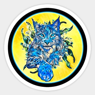 Lynx cat in freedom a wild cat Sticker